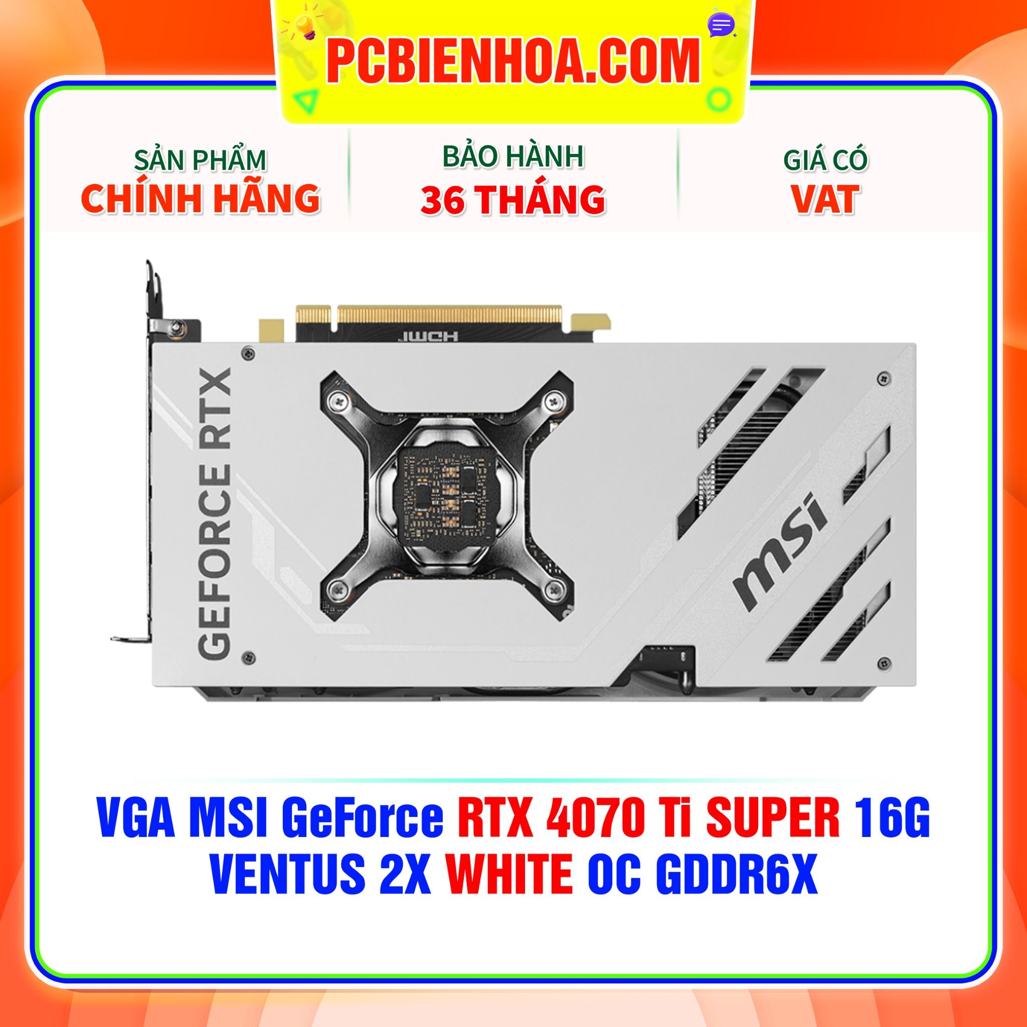  VGA MSI GeForce RTX 4070 Ti SUPER 16G VENTUS 2X WHITE OC GDDR6X 