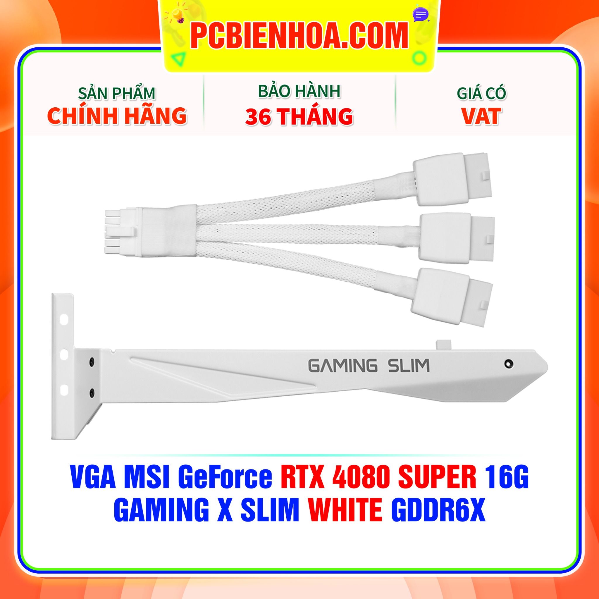  VGA MSI GeForce RTX 4080 SUPER 16G GAMING X SLIM WHITE GDDR6X 