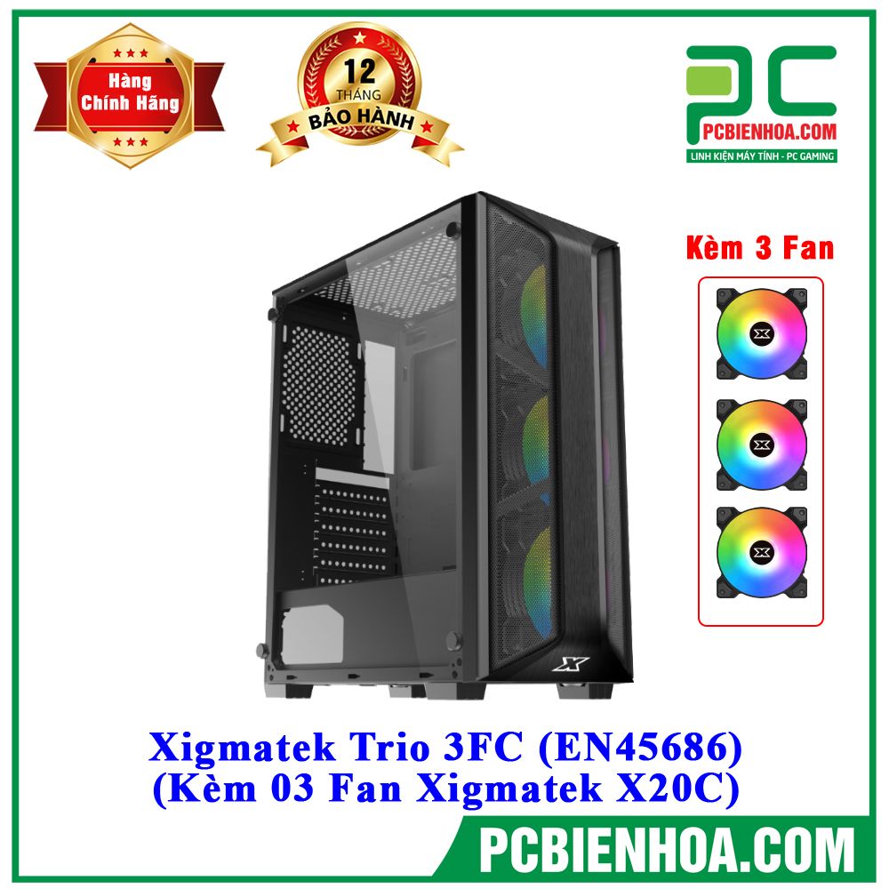 Case Xigmatek Trio 3FC (EN45686) - Kèm 3 Fan Xigmatek X20C