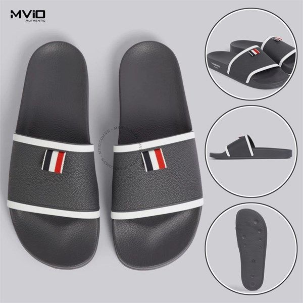 Dép Thom Browne Ghi Viền TrắnG MFL054 05690 025