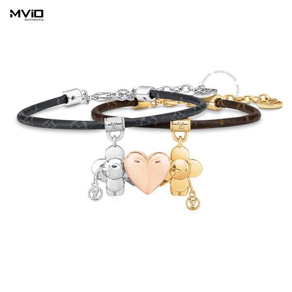 Vòng Louis Vuitton Cặp Trái Tim Đen &Nâu Monogram