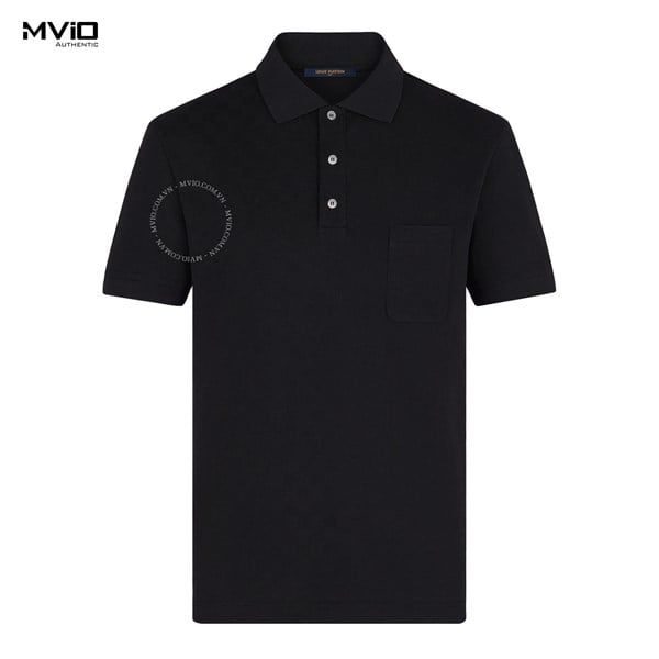 Polo Louis Vuitton Đen Vân Damier Nổi VCCM09