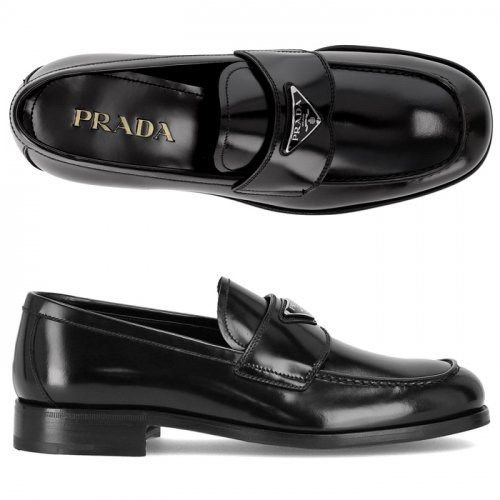 Loafer Prada Đen Logo Trắng 2Db195
