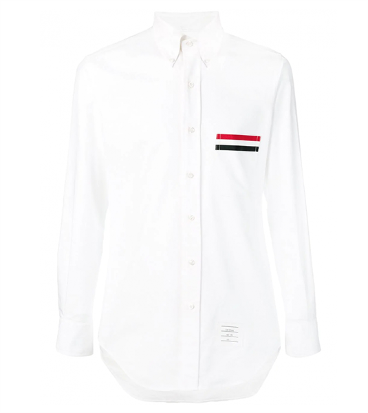 Sơ Mi Thom Browne Trắng Dài Tay Sọc Túi Mwl288A 00139100