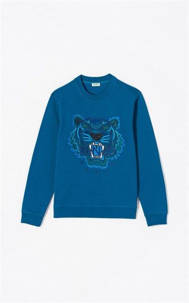 Áo Nỉ Kenzo Xanh Ngọc Hổ Xanh 5Sw001 4Xv 73