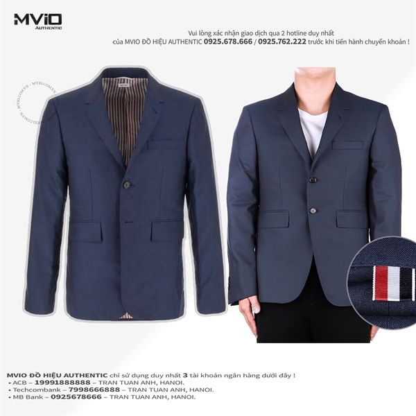 Blazer Thom Browne Xanh Ghi Wool MJC001A F0371 440