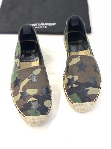 Slip On Saint Laurent Xanh Đế Cói Sao Camo