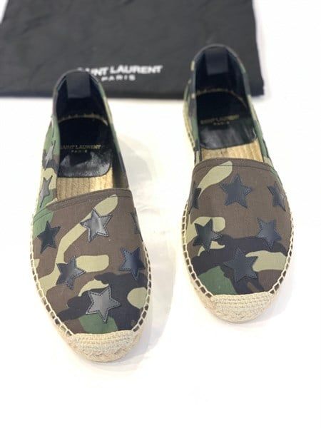 Slip On Saint Laurent Xanh Đế Cói Sao Camo