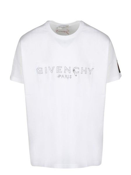 Phông Givenchy Trắng Chữ Đen Khuy Bm700Zq3002 100