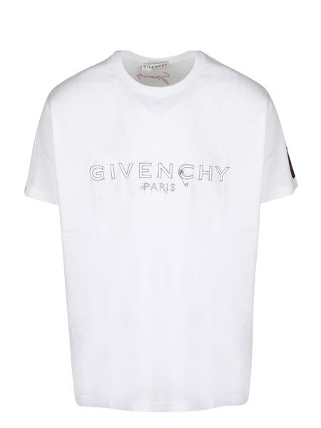 Phông Givenchy Trắng Chữ Đen Khuy Bm700Zq3002 100
