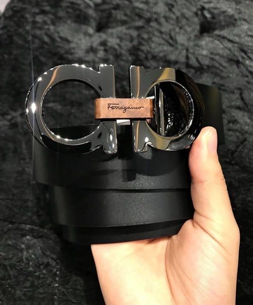 Belt Salvatore Đen/Nâu Mặt Gỗ 0476363