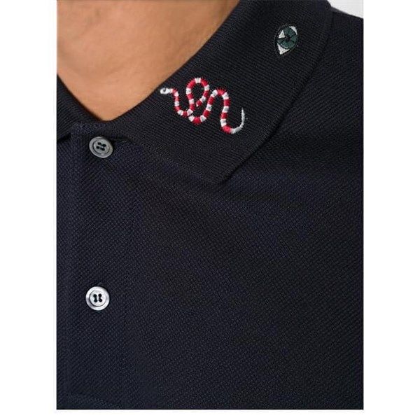 Polo Gucci Navy Thêu Cổ Đĩa Bay 523509 X9U96 4033