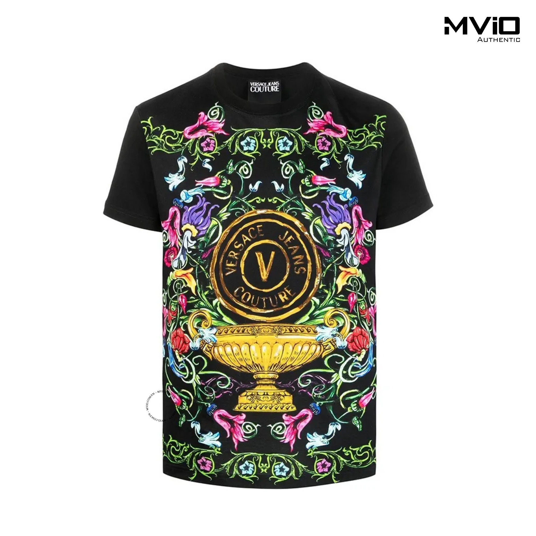 Phông Versace Đen Hoạ Tiết Màu To 74GAH6JS174