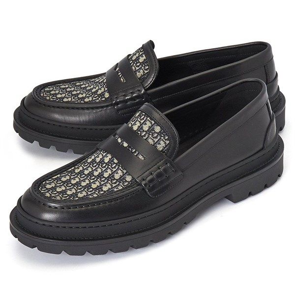 Loafer Dior Đen Vân Obilique Me0621