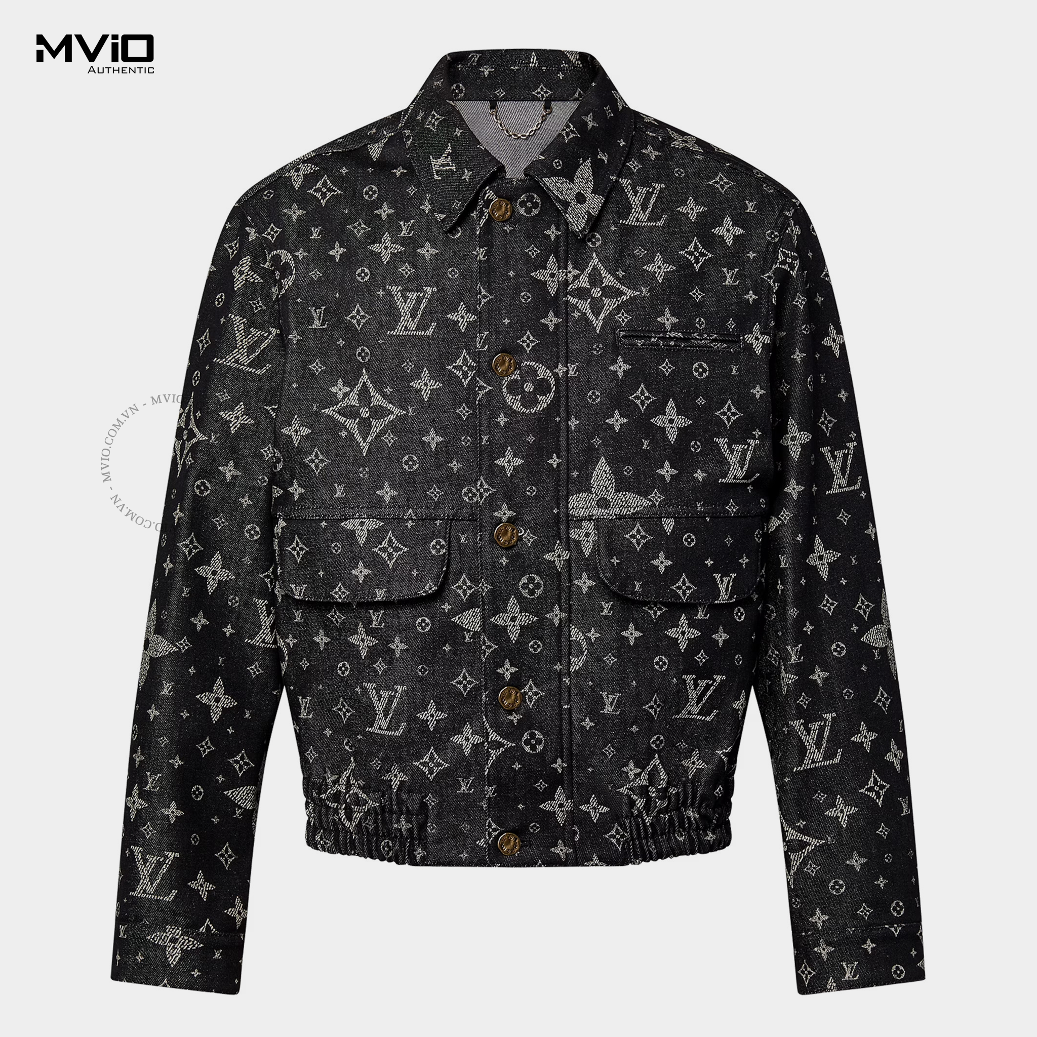 Khoác Louis Vuitton Denim Monogram Discharged MNG Tailored 1AF316