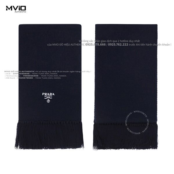 Khăn Prada Navy Chữ Trắng UMDS454S23213J1 F0008