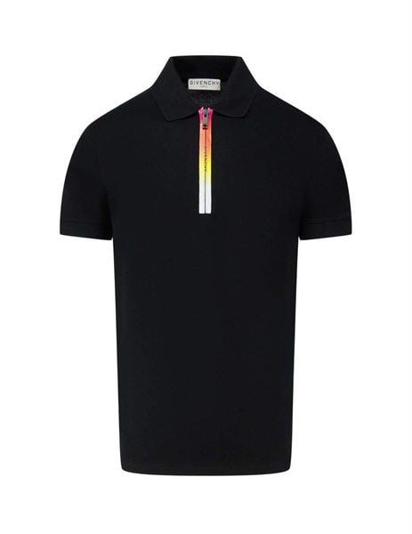 Polo Givenchy Đen Khoá Cổ Màu Cam Bm70Y03006