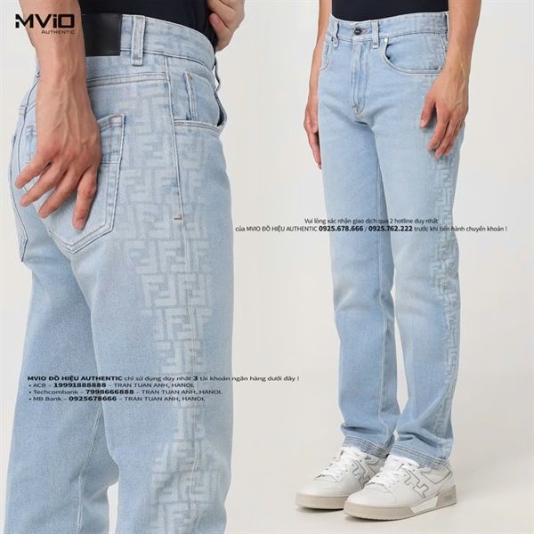 Jean Fendi Xanh Nhạt Vân FF Dọc FLP288 AS04 F1ILO