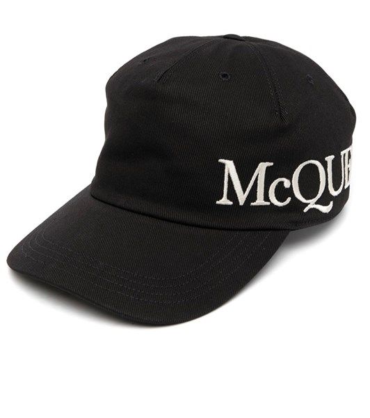 Mũ Alexander Mcqueen Đen Chữ Trắng 632896 4106Q