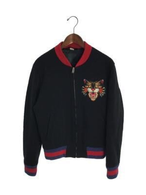 Khoác Gucci Đen Bomber Logo Ngực 482850 Z465G