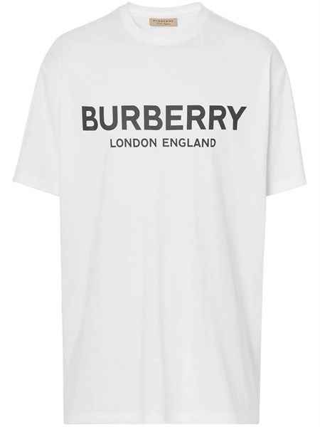 Phông Burberry Trắng Cổ Tròn Chữ Đen 8026017