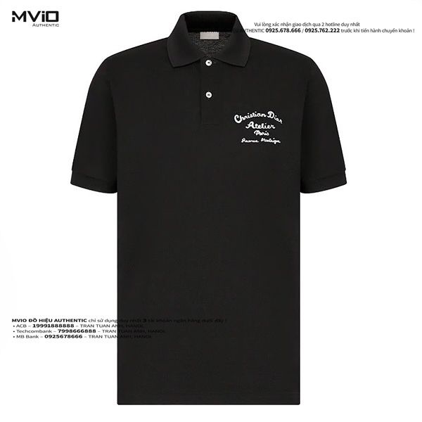 Polo Dior Đen Atelier Trước Sau 293J832A0448