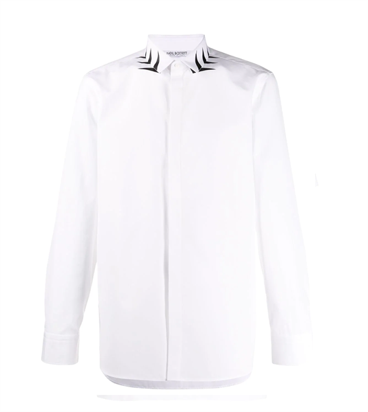 Sơ Mi Neil Barret Trắng Arrow Print Long Sleeve Pbcm1298S N007S