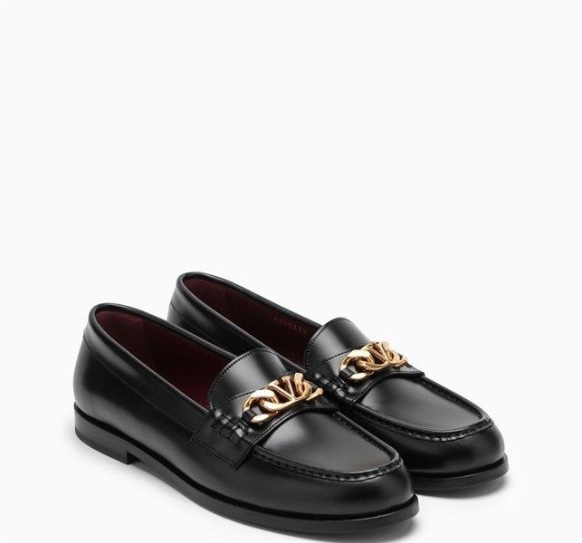 Loafer Valentino Đen Khoá Vàng 1V2S0G03 YZX