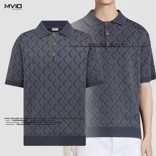 Polo Dior CD Diamond Xanh Mix 393M834AT692