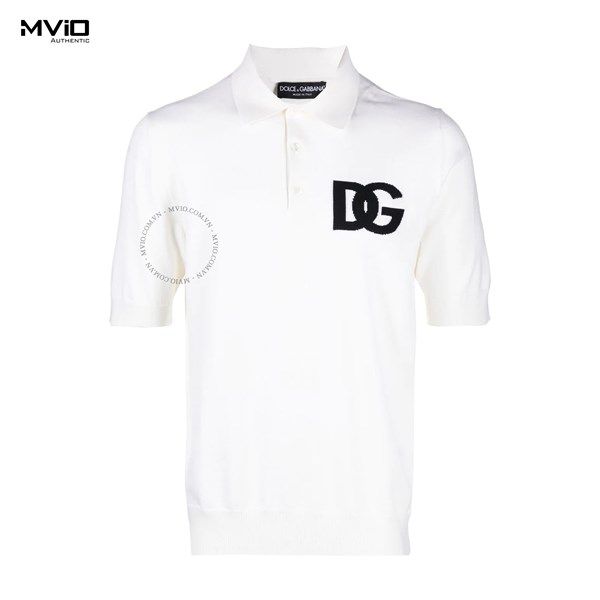 Polo Dolce Gabbana Trắng Logo DG Đen Ngực GYJ89T JDMQ1