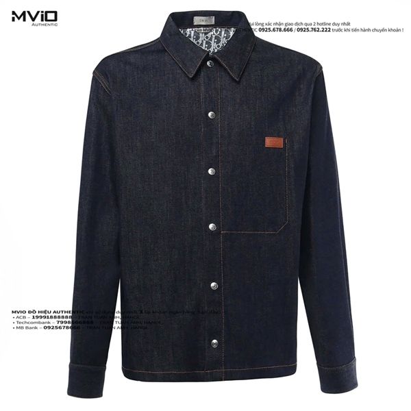 Khoác Dior Denim OverShirt Vân Oblique Trong 413D488A374X