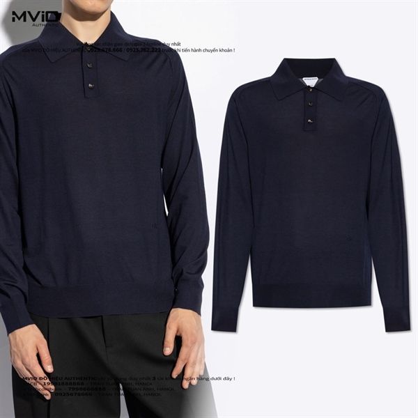 Polo Bottega Veneta Xanh Navy Dài Tay 793811V4BF0 4121
