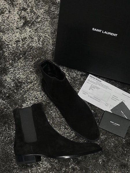 Boot Saint Laurent Nâu/ Đen