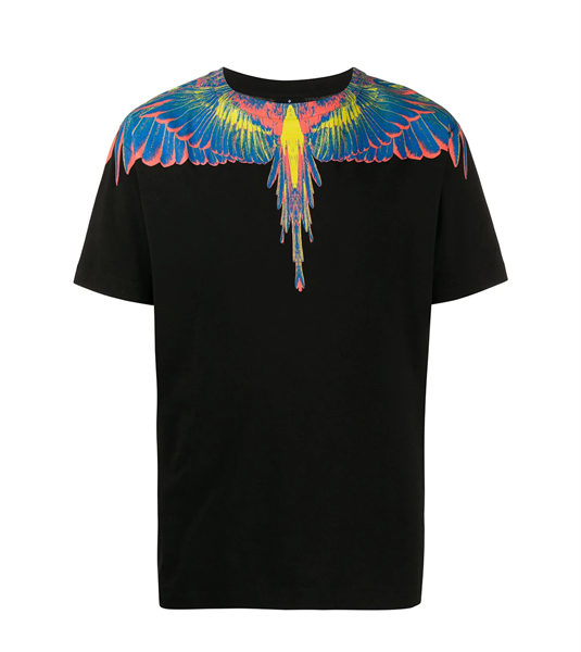 Phông Marcelo Burlon Đen Cánh Xanh Vàng Cam Cmaa018S20 Jer0011084
