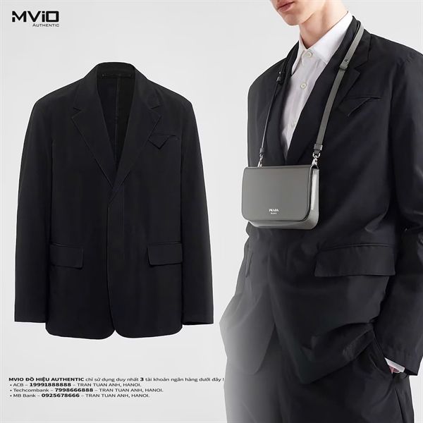 Blazer Prada Đen Logo Ngực SD169SOOO14B4 F0002