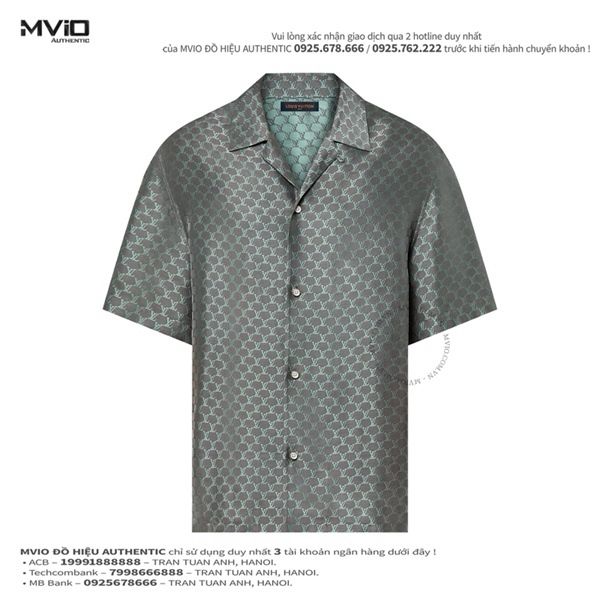 Sơ Mi Louis Vuitton Xanh Lụa Vân LV 1AFRM8