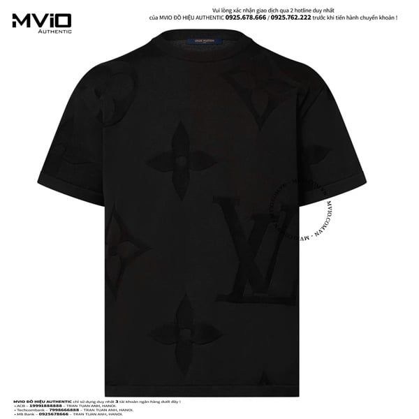 Phông Louis Vuitton Đen Dệt Kim Vân Monogram 1AFYF2