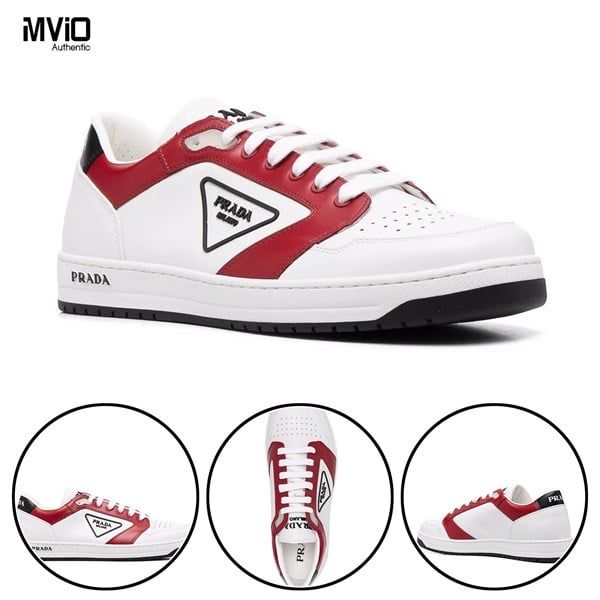 Sneaker Prada Trắng Viền Đỏ 2EE363
