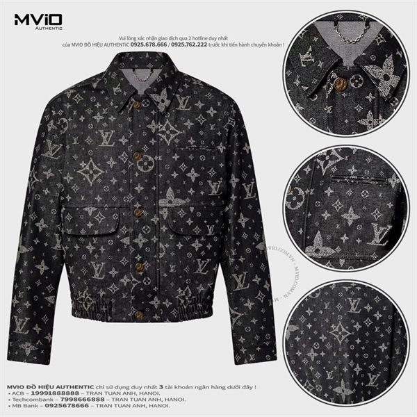 Khoác Louis Vuitton Denim Monogram Discharged MNG Tailored 1AF316