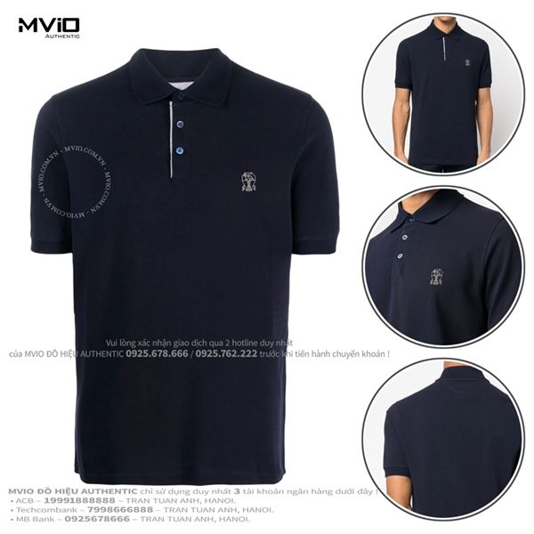 Polo Brunello Cucinelli Navy Logo MOT638765