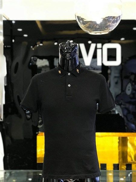 Polo Gucci Đen Ong Rắn Cổ