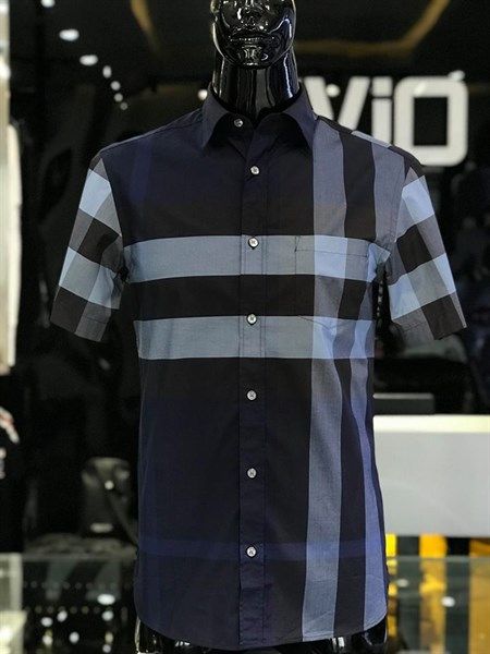 Sơ Mi Burberry Cộc Tay Navy Ip 8011408