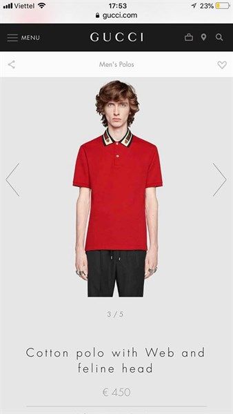 Polo Gucci Đỏ Thêu Cổ Hổ 545714 Xjagu 6057