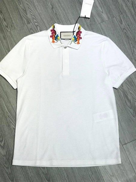 Polo Gucci Trắng Thêu Cổ Rồng 453865 X5P94