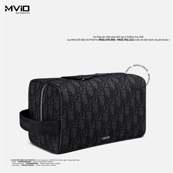 Túi Dior Locker Đen Vân Oblique 2ADCA418YKY_H03E