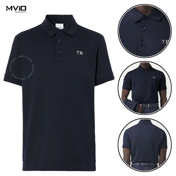 Polo Burberry Navy Logo TB Bạc 8039114