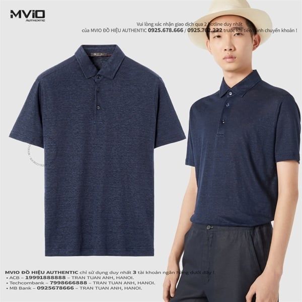 Polo Loro Piana Xanh Lion/Flax FAI1314 64637