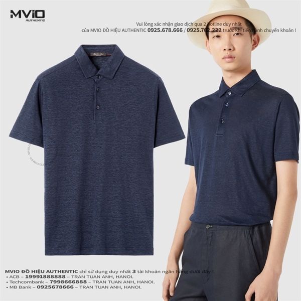 Polo Loro Piana Xanh Lion/Flax FAI1314 64637