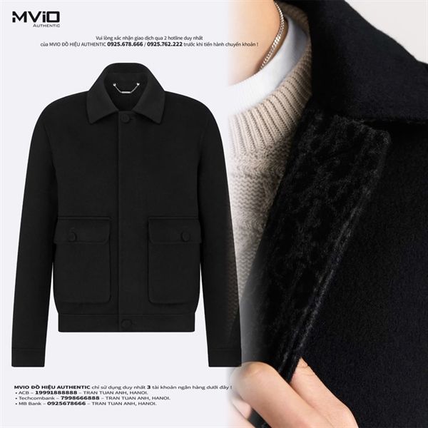 Khoác Dior Dạ Đen Vân Oblique Xám 513C219A6069_C988