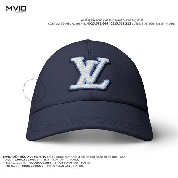 Mũ Louis Vuitton Xanh Navy Logo Trắng Xanh M7319L